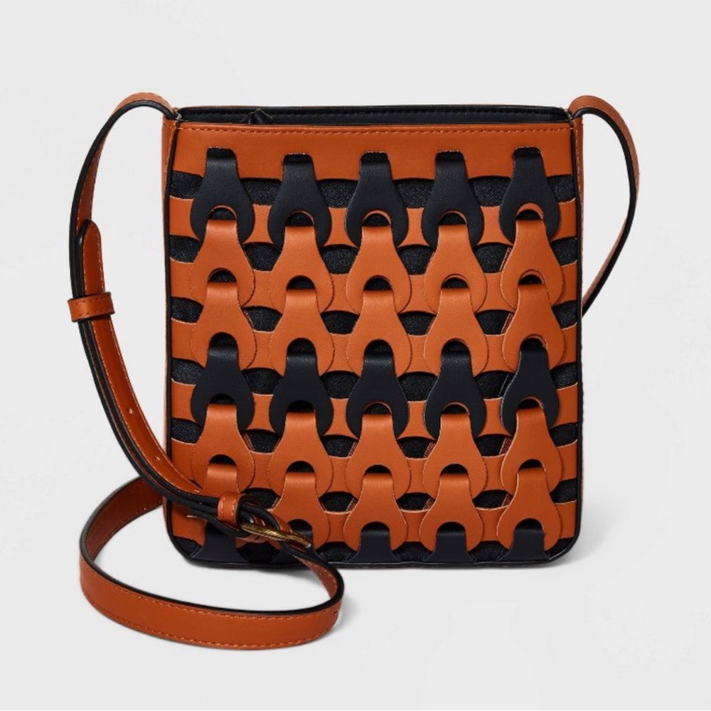 NWT Universal Thread Cognac Woven Crossbody Bag